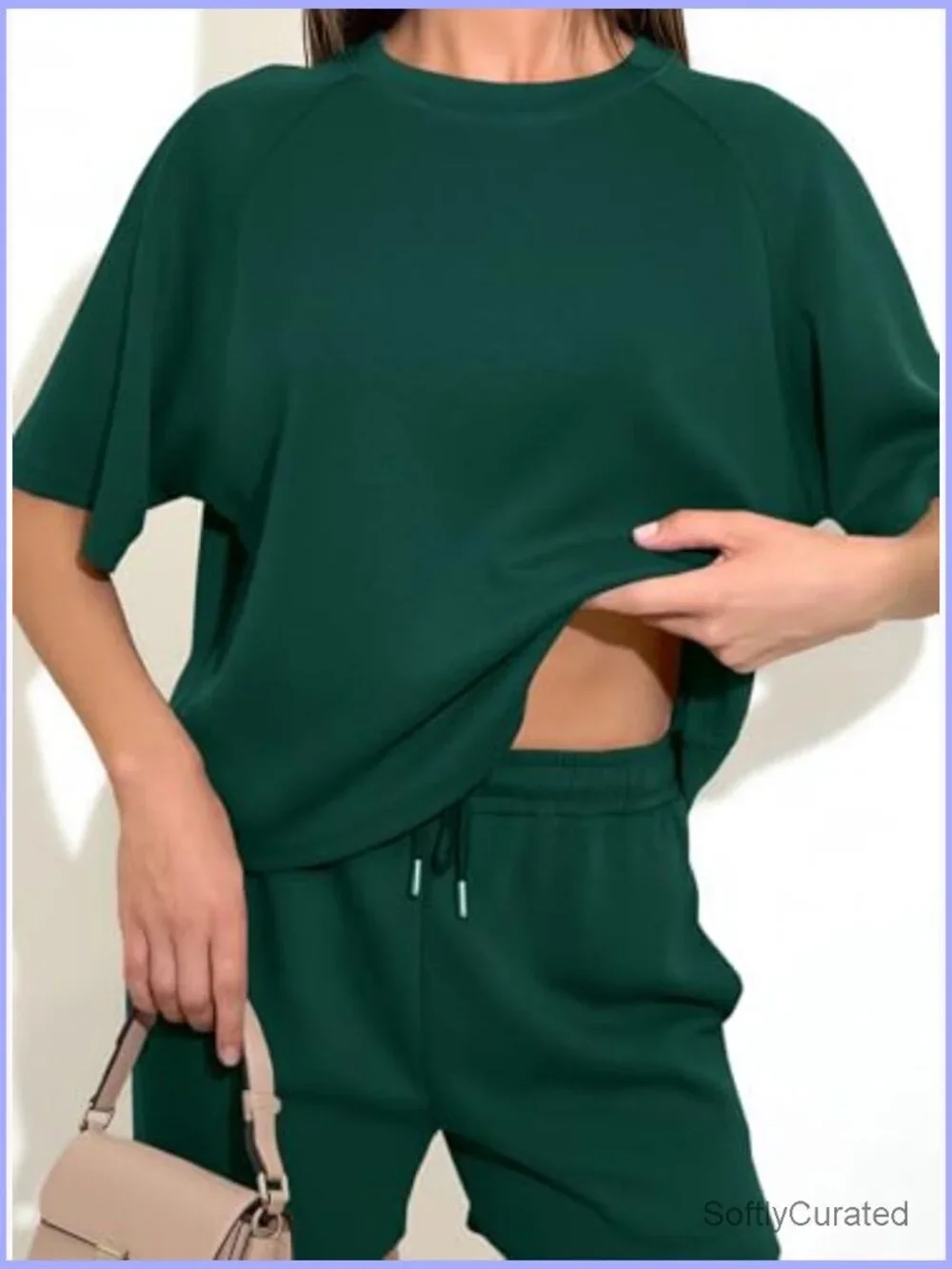 2 Piece Lounge Set Short Sleeve Top Shorts Matching Outfit